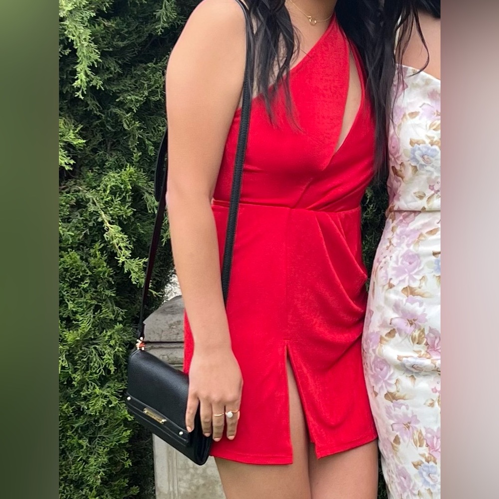 Lucy in the Sky One Shoulder Cutout Dress